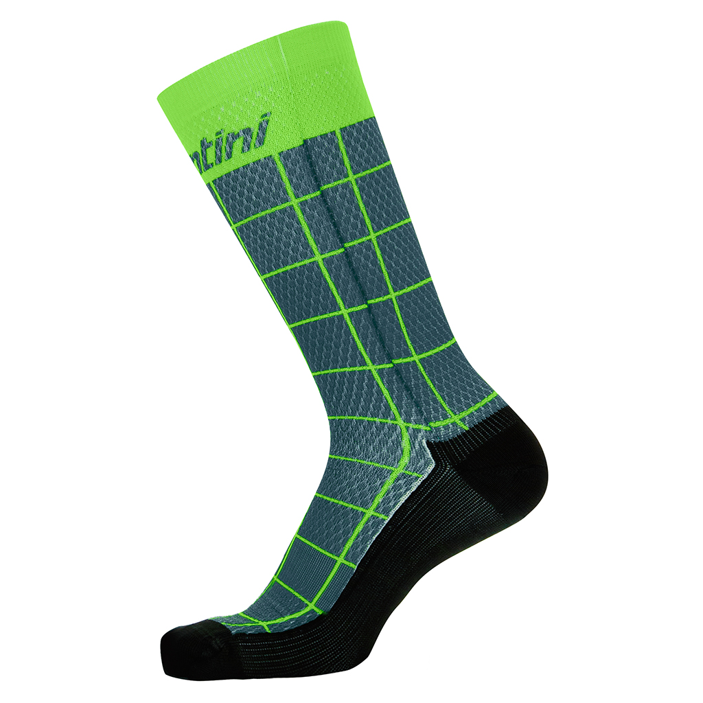 Santini Dinamo Printed Socks-Military Green